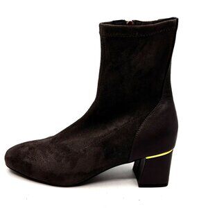 Women Gray Suede Heeled Boots